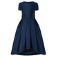 Henrietta Navy High Low Dress