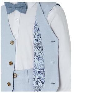 Ollie Light Blue Vest Suit Set