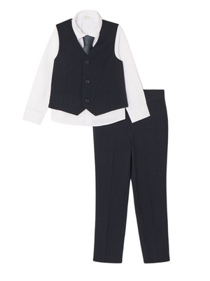 Quinlan Dark Navy Vest Suit Set